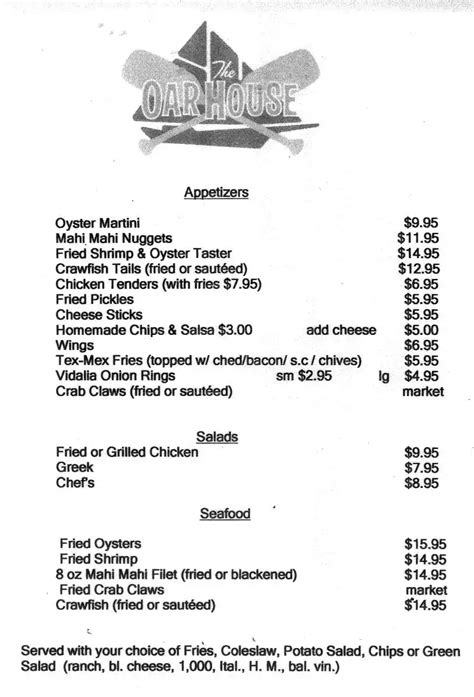 The Oar House Menu, Menu for The Oar House, Dauphin Island, Mobile Bay - Urbanspoon/Zomato