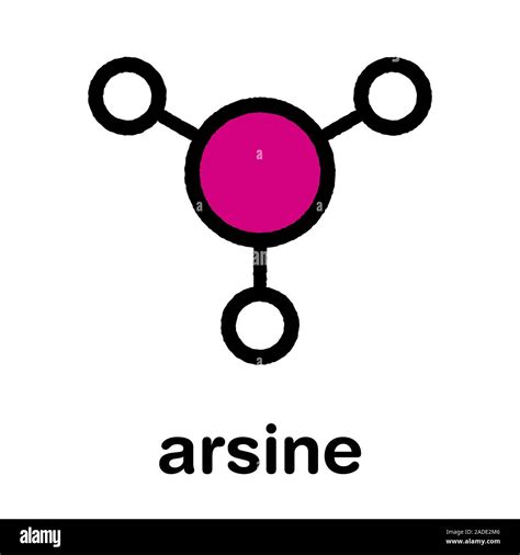 Arsine molecule. Inorganic arsenic compound. Stylized skeletal formula ...