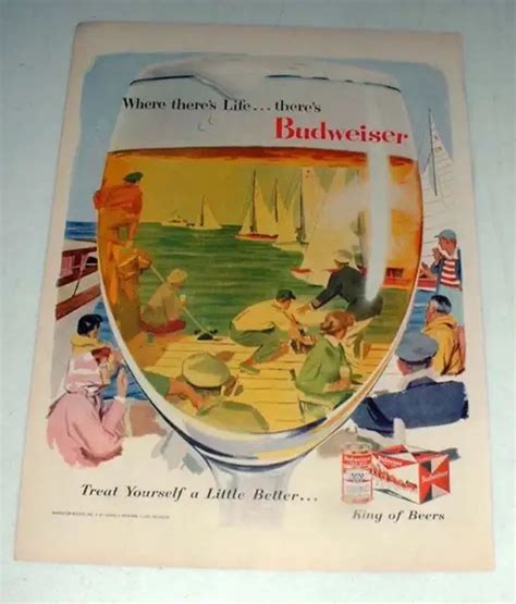 1956 BUDWEISER BEER Ad - Where There's Life! $16.99 - PicClick