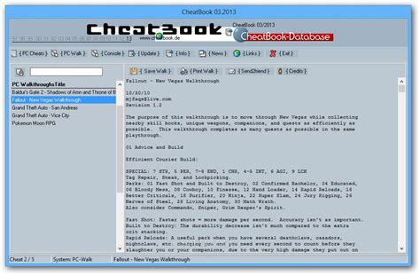 CheatBook March 2013 Download, Screenshots