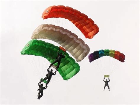 Spectacular images: Skydiving performance by IAF's Akash Ganga team ...