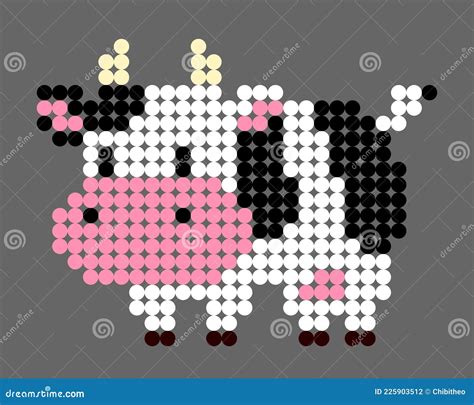 Cow Pattern. Dots Pixel Cow Image Stock Vector - Illustration of cute, backdrop: 225903512