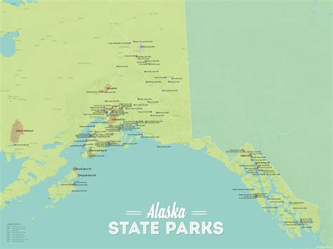 Alaska State Parks Map 18x24 Poster - Best Maps Ever