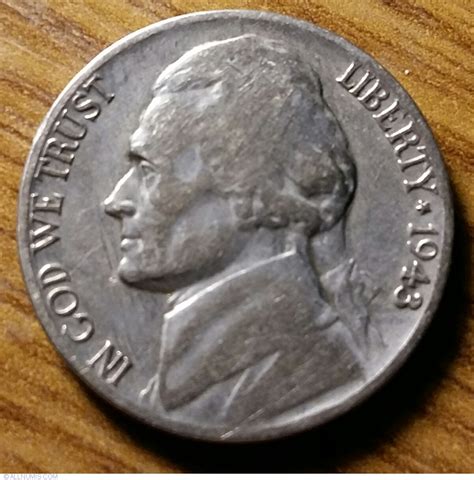 Jefferson Nickel 1943 D, Nickel (Five Cents), Jefferson (1938-2003) - United States of America ...