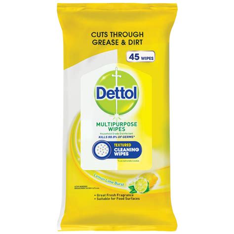 Dettol Cleaning Wipes Antibacterial Disinfectant Lemon 45pk