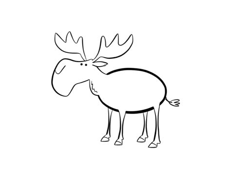 Drawing Of A Moose - Coloring Home