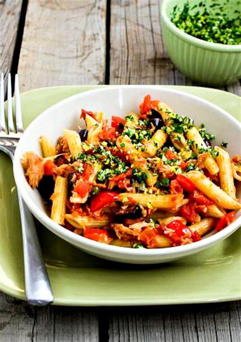 Kalyn's Kitchen®: Quick and Easy Penne Pasta with Red Bell Peppers, Garlic, Capers, Olives ...