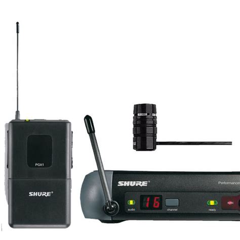 Shure lavaliere/lapel wireless microphones.