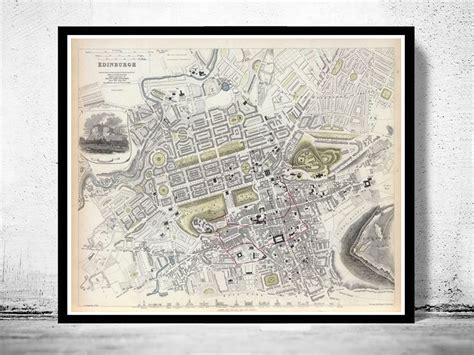 Old Map of Edinburgh Scotland 1834 Vintage Map of Edinburgh - VINTAGE MAPS AND PRINTS