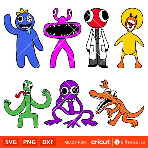 Rainbow Friends Characters Svg, Rainbow Family Svg, Gamer Ra - Inspire Uplift