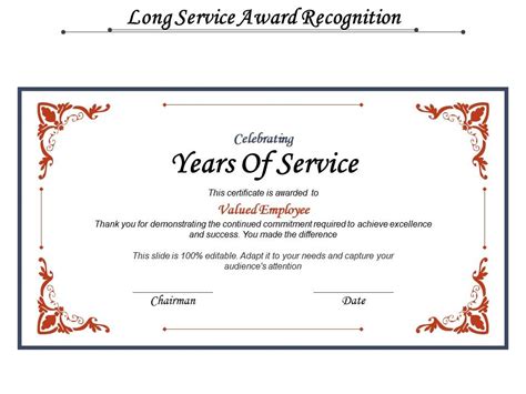 Free Printable Long Service Award Certificate Template - PRINTABLE ...