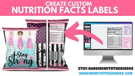 How to make nutrition facts labels for personalize chip bags and custom party favors - YouTube