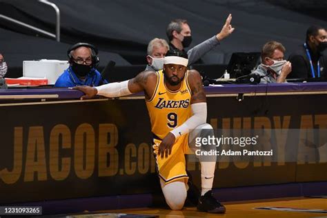 Wesley Matthews of the Los Angeles Lakers looks on during the game ...