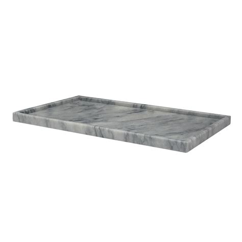 A rectangular marble tray with natural gray veining. | Rectangular, Marble tray, Marble colors