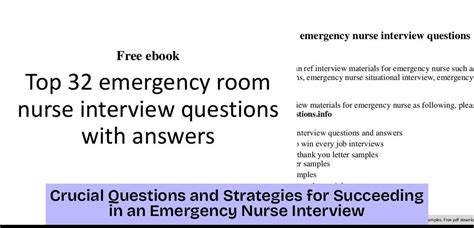 Crucial Questions and Strategies for Succeeding in an Emergency Nurse Interview – Pharmry ...