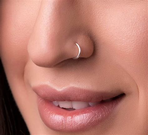 Amazon.com: Silver Nose Ring - 18 G 925 Sterling silver Nose Rings hoop: Handmade