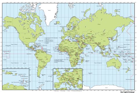 Free Vector World map with Capitals | Free printable world map, Map, World map