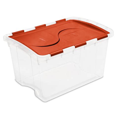 Sterilite 45L Hinged Lid Storage Box- Orange | Walmart Canada