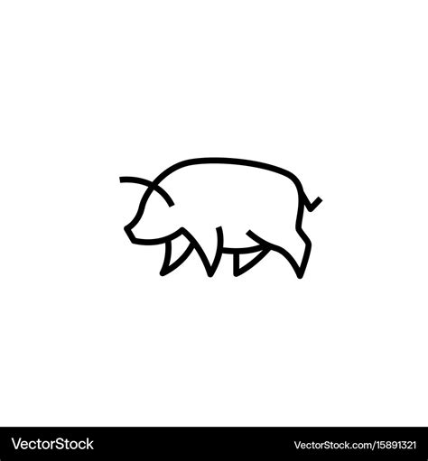 Linear stylized drawing of pig swine Royalty Free Vector