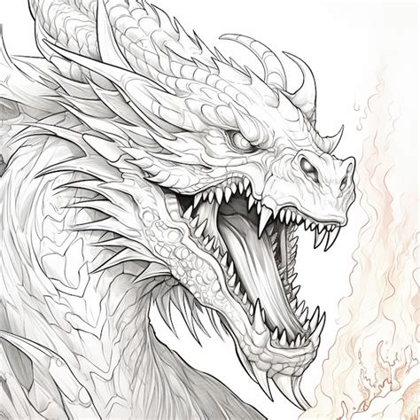 Premium AI Image | there is a drawing of a dragon with its mouth open ...