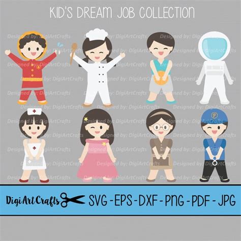 Kid's Dream Job clipart / Cute back to school Vectors / | Etsy