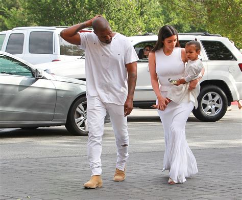 Kanye West, Kim Kardashian, and North West in Spring White | Vogue