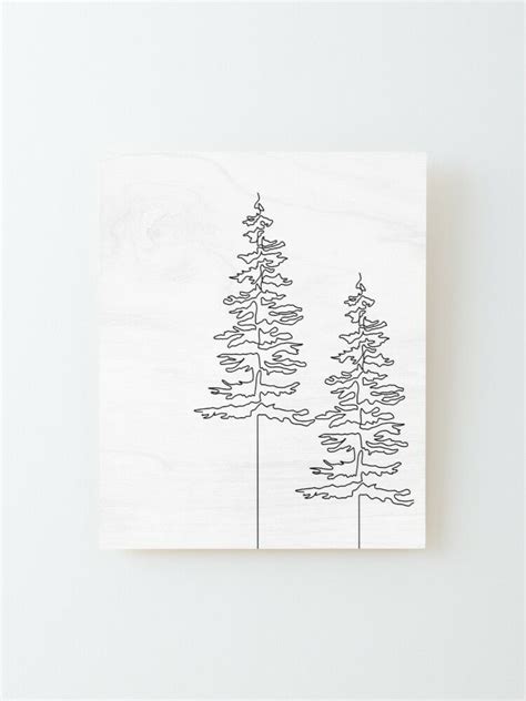 Minimal pine tree line art Mounted Print by HereForTheArt in 2022 | Tree line tattoo, Tree line ...