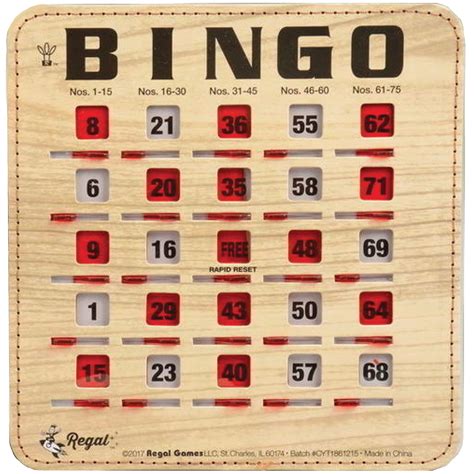 Buy Regal Bingo - Extra Thick Stitched Cardstock - Woodgrain - Quick, Clear, Rapid Reset Shutter ...