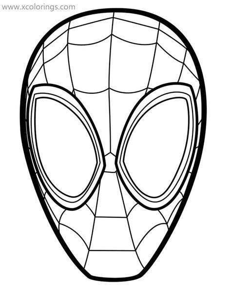 Miles Morales Coloring Pages Spiderman Mask. | Spiderman coloring, Spiderman mask, Avengers ...