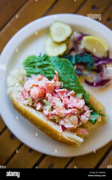 United States, Maine, Wiscasset, lobster roll sandwich Stock Photo - Alamy