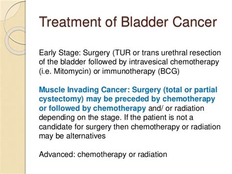 Treatment Options for Cancer of the Bladder