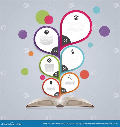 Infographic Design Template with Book. Abstract Tree Stock Vector - Illustration of decoration ...