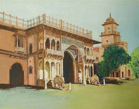 Jaipur palace entrance, Painting by Professional Artist Sandhya Ketkar