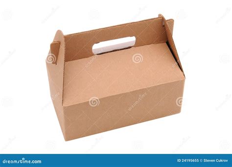 Cardboard Carry-Out Box stock image. Image of carry, brown - 24195655