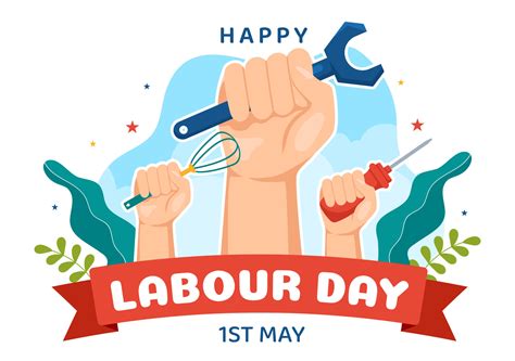 Happy Labor Day on 1 May Illustration with Different Professions and ...