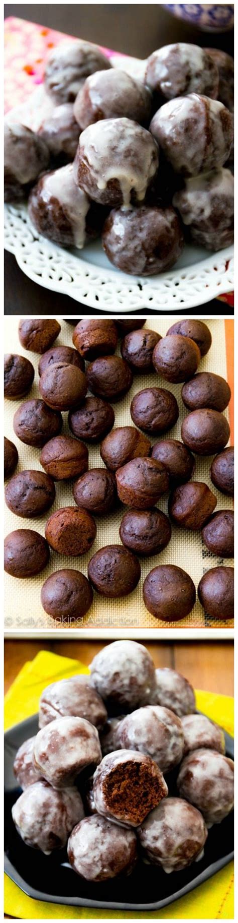 Glazed Chocolate Donut Holes - Sally's Baking Addiction