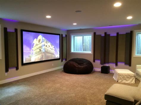 Basement Theater Features 4K, Acoustic Panels, + LED Lighting • Boulder ...