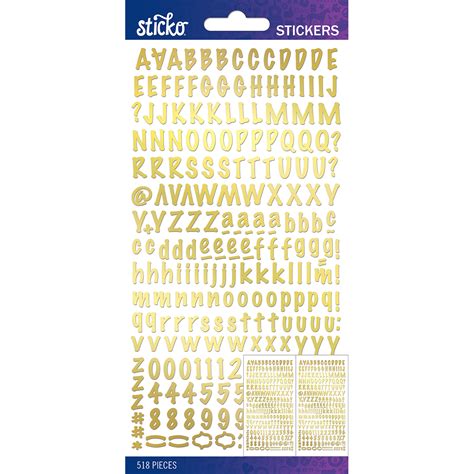 Sticko Alphabet Stickers-Gold Foil Marker Small - Walmart.com - Walmart.com