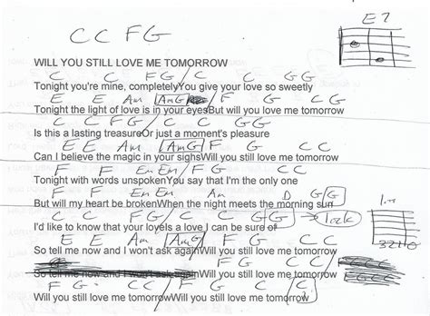 Will You Still Love Me Tomorrow (Carole King) Guitar Chord Chart | Great song lyrics, Guitar ...