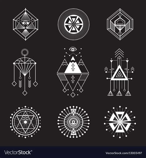 Set of sacred geometry Royalty Free Vector Image