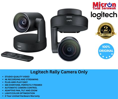 Logitech Rally Camera, 4K Ultra HD Premium PTZ Video Camera, 15X Zoom ...