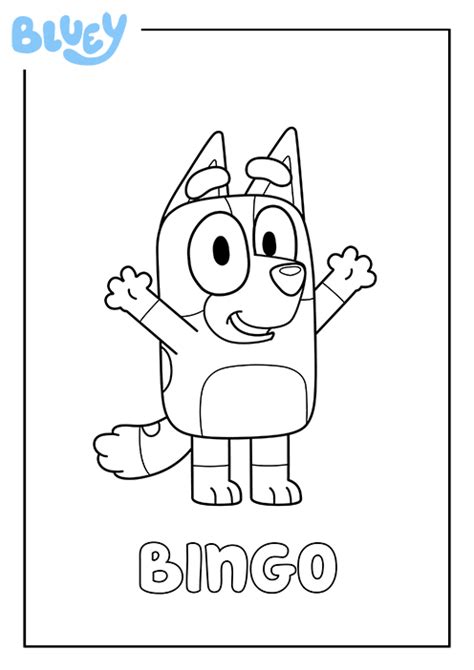 Print Your Own Colouring Sheet Of Bluey's Sister Bingo