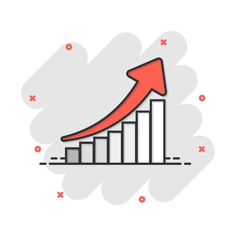 Premium Vector | Vector cartoon growth chart icon in comic style grow ...