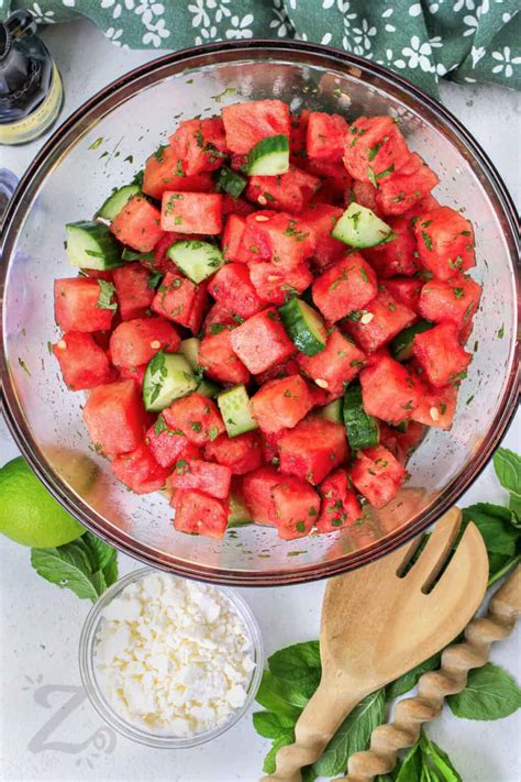 Watermelon Salad (Fresh and Colorful!) - Our Zesty Life