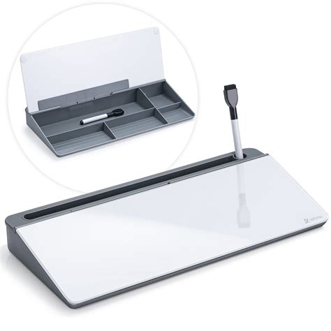 Buy Varhomax Dry Erase Glass Desktop Whiteboard with Storage Caddy - For Home Office and School ...