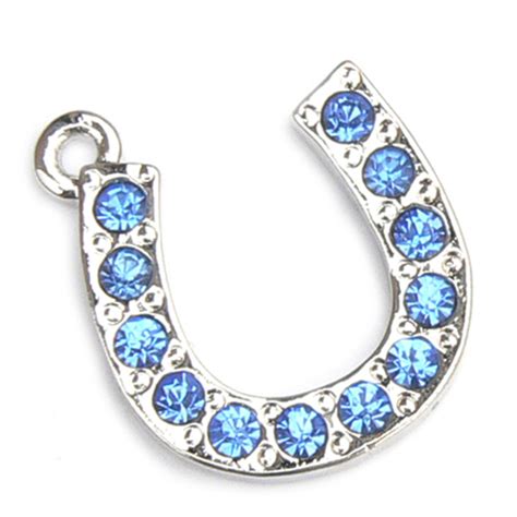 Horseshoe Charm - Blue | Charm Supplies