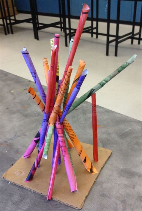 Rolled paper sculpture. Principle of movement. Students designed an ...