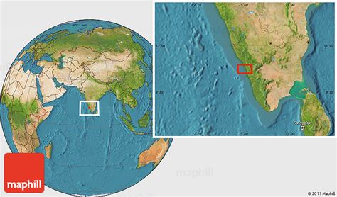 Satellite Location Map of Calicut