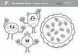 The Bumble Nums  Peekaboo Pecan Pie Coloring Page Super Simple sketch template