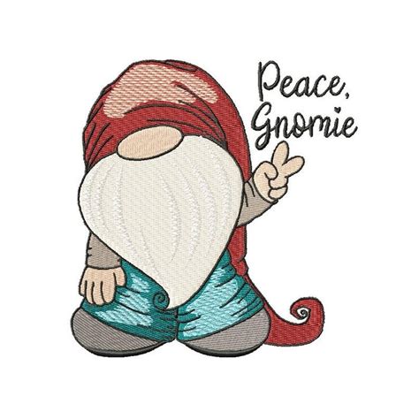 Gnome Embroidery Design 2 sizes included | Etsy in 2021 | Embroidery ...